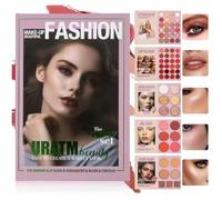 Palette de fards à paupières 24 couleurs, style livre, 5 couches, avec 67 nuances pro, kit de maquillage professionnel 2025 avec fard à paupières mat et Shimmer Eyeshadow (Rose Bloom)