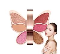 Palette de fards à paupières - 6 couleurs - Pigment chatoyant, maquillage à paillettes, maquillage des yeux mat à paillettes longue durée - Kit de maquillage compact, fard à paupières pigmenté pour