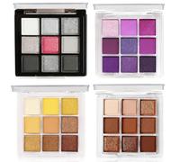 Palette de fards à paupières 9 couleurs - Fard à paupières mat et scintillant, palette de maquillage pour les yeux de voyage portable pratique pour Noël et les festivals de musique (4 Pack/Set B)