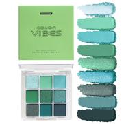 Palette de fards à paupières 9 couleurs - Fard à paupières mat et scintillant, palette de maquillage pour les yeux de voyage portable pratique pour Noël et les festivals de musique (# Avocado Green)