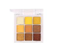 Palette de fards à paupières 9 couleurs - Fard à paupières mat et scintillant, palette de maquillage pour les yeux de voyage portable pratique pour Noël et les festivals de musique (# Lemon)