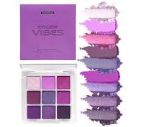 Palette de fards à paupières 9 couleurs - Fard à paupières mat et scintillant, palette de maquillage pour les yeux de voyage portable pratique pour Noël et les festivals de musique (# Purple)