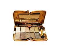 Palette de fards à paupières à paillettes, 10 couleurs brillantes et brillantes - Lot de maquillage - Doré - - Taille S