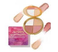 Palette de Fards À Paupières et Blush Scintillants - 3 en 1 (surligneur/fard À Paupières/blush), Facile À Utiliser, Longue Durée, Améliore la Précision Du Maquillage(4pcs)