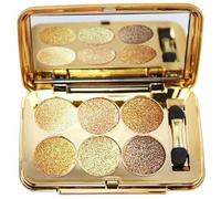 Palette de fards à paupières Glitter, 6 couleurs de fard à paupières Shimmer Professional, étincelle longue durée la sueur étanche pour Halloween/Birthday/Saint-Valentin