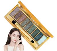 Palette de fards à paupières Glitter, 9 couleurs de fard à paupières Shimmer Professional, étincelle longue étanche l'épreuve la sueur pour l'Halloween/Birthday/Saint-Valentin, style1.