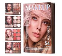 Palette de Fards à Paupières - Kit De Maquillage Voyage Tenue Longue,Coiffeuse Portable Style Carnet - Pour Femmes, Filles, Débutants, Maison, Quotidien, Trajet, Rendez-vous, Scène, Performance