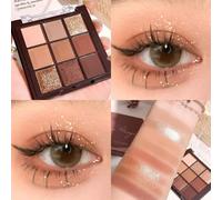 Palette De Fards À Paupières,Neuf Couleurs,Chocolat,Nacré,Mat,Grande Paillettes,Fine,Complète-B360698576