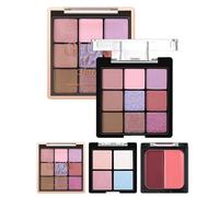 Palette de Fards à Paupières,Palette Visage avec Fard à Joues et Illuminateur - Cosmétiques Effets Satinés et Mats pour Peau Mature Soirées Déplacements Voyages