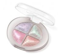 Palette de fards à paupières quatre couleurs avec Fards à Paupières Duochrome à Paillettes, Enlumineur Crémeux Longue Tenue et Maquillage Éclatant, Fard à Paupières Métallique pour un Look
