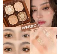 Palette De Fards À Paupières Quatre Couleurs, Nouvelle Collection De Fards À Paupières Mats Nacrés Avec Pierres Précieuses Brillantes, Cosmétiques