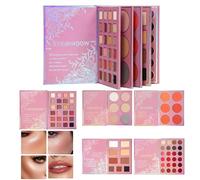 Palette de fards à paupières - Rouge à lèvres en poudre imperméable et mélangeable - Palette de maquillage en forme de livre 5 couches | pour femmes, anniversaire, Noël, voyage, mariage, fête de