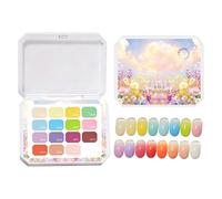 Palette de Gel à Tamponner Kit Manucure Dégradé de Seize Couleurs