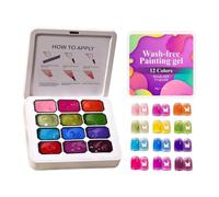 Palette De Gel À Tapoter Pour Ongles 12 Couleurs avec un Effet Blush