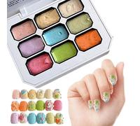 Palette De Gel Pat Pat - Pigment De Peinture Mat Effet Dégradé 9 Couleurs Différentes,Gels à Tamponner pour les Ongles | pour le Sculpting des Manucures à la Maison Débutantes et Femmes Stamping