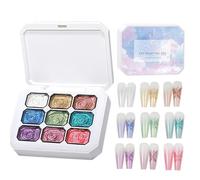 Palette de gel Pat - Pigment dégradé intense de 9 couleurs longue durée - Pour femmes et filles - Pour manucure au salon en , pour mariage, vacances, rendez-vous et séance de fin d'année