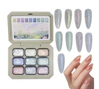 Palette de gel pour ongles - Gel de peinture pour manucure 9 couleurs, outils de conception dégradée, expression créative artistique, colle solide pour femmes, filles, débutantes, professionnelles | M