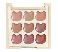 Palette de Gloss,9 Nuances de Maquillage Hydratant pour Femmes - Finition Veloutée Léger, Format Compact Pour Transport, École, Rendez-Vous & Événements