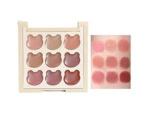 Palette de Gloss à Lèvres - 9 Nuances de Maquillage Hydratant pour Femmes - Teintes Intenses Portable Résistant à l'Eau pour Jeunes Filles Étudiantes et Actives