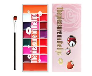 Palette De Gloss À Lèvres,Palette Maquillage 20 Fards À Paupières | Fard À Joue Teinté Résistant À La Transpiration Anti-Trace Pour Soirée Mariage Rencontre