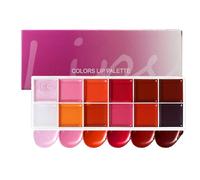 Palette De Gloss À Lèvres - Palettes Fard À Paupières,Kit Hydratant Imperméable Teintes Vibrantes Pigmentées 12 Couleurs Brillant À Lèvres Pour Femmes