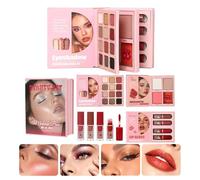 Palette de Highlighter,Rouge à Lèvres Pliable à Trois Couches et Tenue Longue - Boîte Fard À Joues Et Highlighter - Pour Peau Mature Mariage Bal Bureaux Soirées Rendez-vous Voyage Mode Trajet