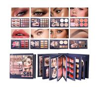 Palette de livre de maquillage - Kit multicolore pour les yeux, fard à paupières, fard à joues, correcteur de contour | Idéal pour offrir des événements, moments photo, fêtes, des mariages, de