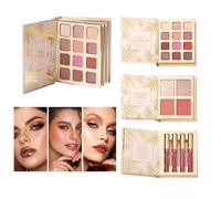 Palette de livre de maquillage - Nuances scintillantes, fard à joues éclaircissant pour le visage | Radiant Cosmetic Collection de beauté multi-ombres, suite de maquilleuse colorée d' de pigme