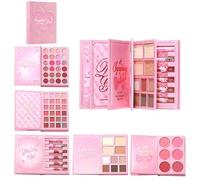 Palette de livre de maquillage, pigment élevé et longue durée, ensemble complet, ensemble de maquillage de scène, palette de fards à paupières tout-en-un avec fard à joues, surligneur et 6 brillants à