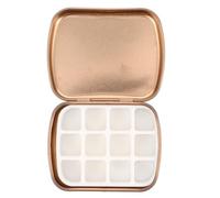 Palette de Manucure Vide 12 Compartiments, Boîte Mini Or Rose | 60 X 45x15mm, Métal et Plastique, Rangement Portable pour Salon et Nail Art DIY