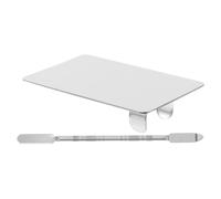 Palette de Maquillage Argenté Carrée en Acier Inoxydable Grosse Capacité | Palette de Fond de Teint, Usage Mixte pour Maquillage et Nail Art, pour Artistes Maquilleurs et Usage Personnel