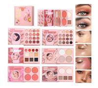 Palette De Maquillage De Fard À Paupières - Mat Scintillant Longue Durée, Kit De Fard À Joues Surligneur Mélangeable, Contour Du Visage Imperméable En Bronze, Étui De Voyage Cosmétique Tout-en-un