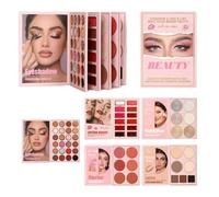 Palette De Maquillage En Forme De Livre - Paillettes Fusionnables à Haute Pigmentation | Fard à Paupières Blush Highlighter Bronzer - pour Femmes Filles Ados Anniversaire Noël Fête Vacances Mariage Re