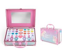 Palette De Maquillage Enfant Licorne - Mallette Kit De Maquillage Pour Fille : Rouge À Lèvres, Fard À Paupières, Vernis À Ongles Enfant, Blush Multicolores Avec Miroir - Mallette En Métal