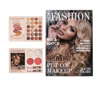 Palette De Maquillage - Livre De Fards À Paupières Tout-en-un 30 Couleurs Avec 2 Pages | Jolie Palette Complète Comprenant Des Nuances Nacrées Mates, Du Fard À Joues, Du Brillant Et Vernis À Lèvre