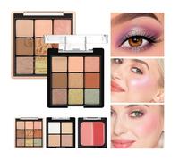 Palette de Maquillage - Palette Visage avec Fard à Joues et Illuminateur - Effets Satinés et Mats Cosmétiques Doux Beauté pour Soirée et Voyages