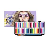 Palette de maquillage pour le visage - 12 couleurs aquarelle pour le visage - 12 couleurs aquarelle - Palette de maquillage pour le visage - Art du visage pour Halloween, spectacles sur scène