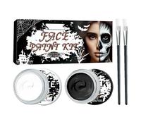 Palette de maquillage pour le visage avec pinceaux, peinture faciale de grande capacité, kit de maquillage de vampire et squelette, noir