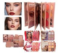 Palette De Maquillage Visage - Multi-Couleur 6 Couches - Palette Highlighter Blush Style Livre,pour Femmes Filles Débutant Quotidien Soirée Rencontres Transport Séance Photo Mariage