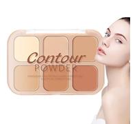 Palette de maquilleur de maquilleur, poudre de palette de correcteur, Palette de contourage facial à 6 couleurs, Accessoires cosmétiques hydratants profonds pour la soirée, le shopping, l'utilisation