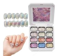 Palette de mélange de couleurs de gel à ongles - 12 champs - Cosmétique dégradé de couleur - 24 g - Pour les expérimentés et les débutants, les réunions, les voyages, les rendez-vous, les trajets et