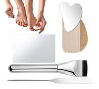 Palette de mélange de de teint de maquillage, en acier inoxydable, avec 4 mélangeurs ergonomiques, parfaite pour une application uniforme de fard à paupières et de de teint pour mère ou