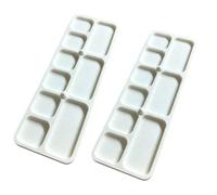 Palette de mélange de peinture divisée avec outil, 2 white | Conception empilable pour regrouper des palettes assorties, 9 puits séparés pour le mélange de couleurs à l ' huile,