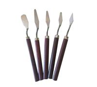 Palette De Peinture À Grattoir, Kit Professionnel, Spatule Des Beaux-Arts, Mélange De Peinture En Acier Inoxydable, 5 Pièces