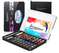 Palette De Peinture À L'aquarelle, 48 Ensembles De Peinture À L'aquarelle, Pigment Élevé Dans Une Boîte En Fer-Blanc Avec Sac De Rangement Pour Débutants, Artistes Professionnels Et Enfants