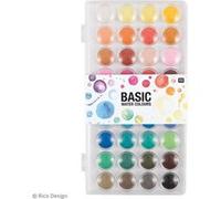 Palette de peinture à l'eau - Couleurs intenses - 36 pastilles G