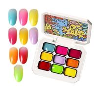 Palette de peinture à ongles gel - 9 couleurs pour femmes - Longue durée - Pour professionnels débutants, salon, mariage, plage, rendez-vous galant, voyage, voyage
