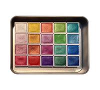 Palette de peinture aquarelle - Ensemble de peinture à l'eau nacrée 20 couleurs, effet chatoyant, couleurs vives | Ensemble d'aquarelles pour artistes, lettrage, scrapbooking, artisanat, art décoratif