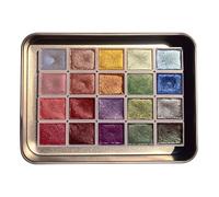 Palette de peinture aquarelle nacrée de 20 couleurs, effet chatoyant, couleurs vives | Ensemble d'aquarelle pour artistes, lettrage, scrapbooking, travaux manuels, art décoratif