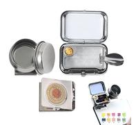 Palette de peinture de voyage - Mini étui aquarelle vide à 10 compartiments avec clip magnétique - Petite palette de peinture pour voyage, école, randonnée, camping, salle de classe, journal, croquis